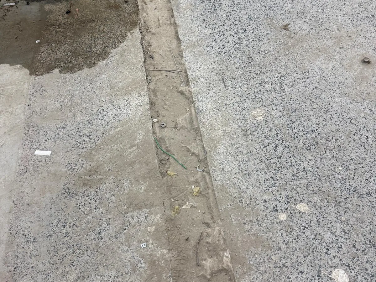 Concrete slab surface