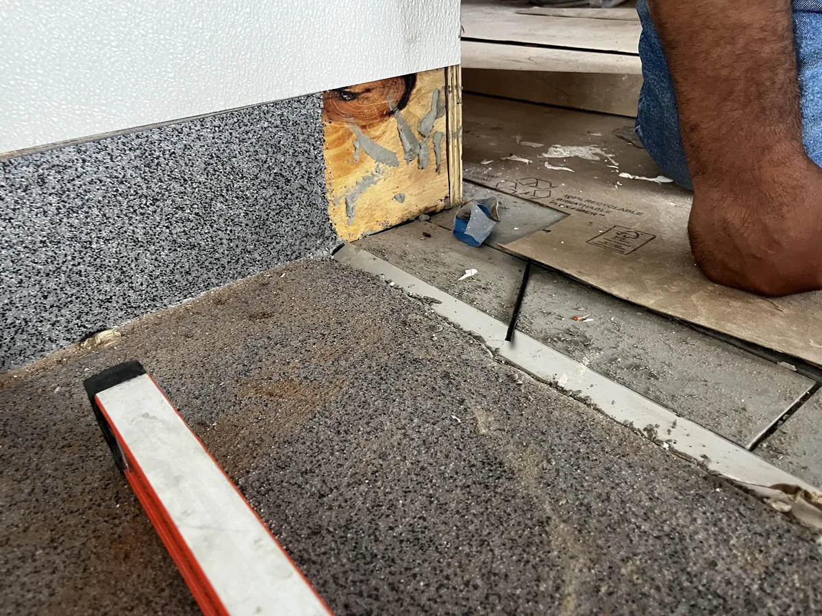 Epoxy flooring cove-base detail